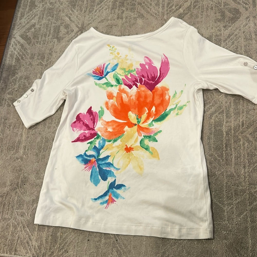 Bright tropical  Chicos top